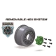 Louise RC  SC-TURBO 1-10 Short Course Tire Set Mounted Soft Black Wheels Removable 1-10 SC Hex - 12, 14, 17mm