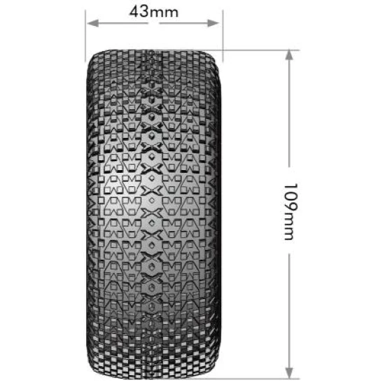 Louise RC  SC-TURBO 1-10 Short Course Tire Set Mounted Soft Black Wheels Removable 1-10 SC Hex - 12, 14, 17mm
