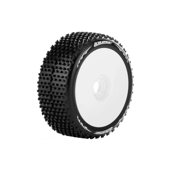 Louise RC B-HORNET 1/8 Buggy Bandenset - Super Soft - Witte Velgen - 17mm Hex - 2 stuks