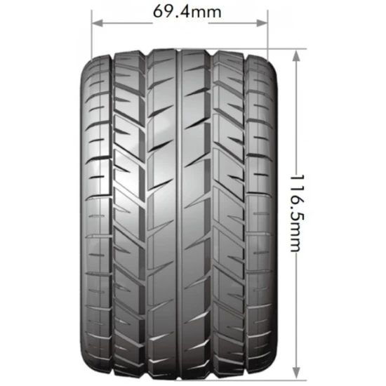 Louise RC MT-ROCKET 1-10 Monster Truck Banden Set Gemonteerd Sport 2.8 Zwarte Velgen Verwisselbare HEX 12 Smal, 12 Breed, 14, 17mm