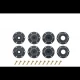Louise RC MT-ROCKET 1-10 Monster Truck Banden Set Gemonteerd Sport 2.8 Zwarte Velgen Verwisselbare HEX 12 Smal, 12 Breed, 14, 17mm
