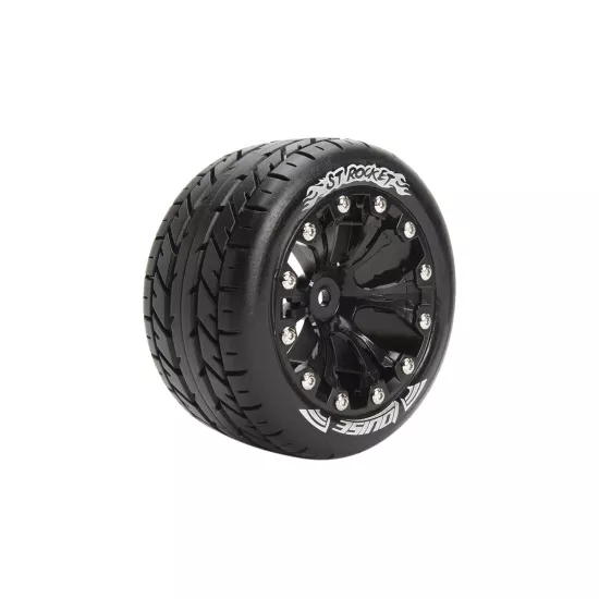 Louise RC ST-ROCKET 1-10 Stadium Truck Bandenset Gemonteerd Sport Velgen 2.8 Zwart 1/2-Offset Zeskant 12mm 2 stuks