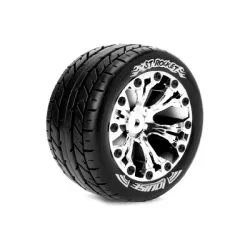 Louise RC  ST-ROCKET 1-10 Stadium Truck Bandenset Gemonteerd Sport Velgen 2.8 Chrome 0-Offset Zeskant 12mm