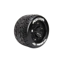 Louise RC MT-ROCKET 1-8 Monster Truck Bandenset Gemonteerd Sport Velgen 3.8 Zwart 1/2-Offset Zeskant 17mm 2 stuks