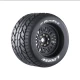 Louise RC MT-ROCKET 1:8 Monster Truck Banden Set Op Velg Sport Zwart Verwijderbare Offset 0 en 1/2 HEX 17mm (2 stuks)