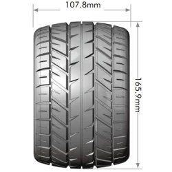 Louise RC MT-ROCKET 1:8 Monster Truck Banden Set Op Velg Sport Zwart Verwijderbare Offset 0 en 1/2 HEX 17mm (2 stuks)