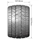 Louise RC MT-ROCKET 1:8 Monster Truck Banden Set Op Velg Sport Zwart Verwijderbare Offset 0 en 1/2 HEX 17mm (2 stuks)