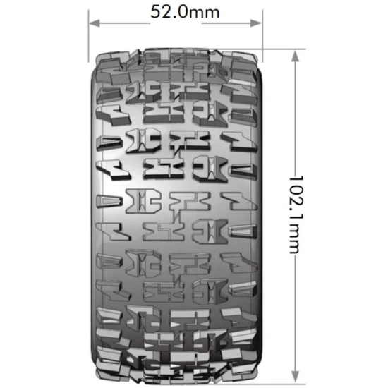 Louise RC ST-PIONEER 1/10 Stadium Truck Banden Set op Zwart Sport Velgen, Afneembare HEX 12 Smal, 12 Breed, 14, 17mm