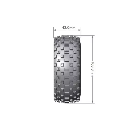 Louise RC SC-ROCK 1-10 Short Course Bandenset Gemonteerd Soft Velgen Zwart Zeskant 12mm  SLASH 2WD Achter - SLASH 4X4 V/A 2 stuks
