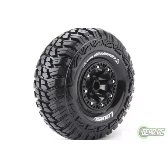 1/10 CrawleBanden Set Verlijmd op velg SupeSoft 2.2" VelgeZwart He