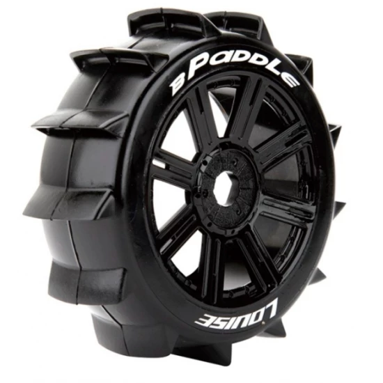 Louise RC B-PADDLE 1-8 Buggy Banden Set Gemonteerd Zacht Zwarte Spaakvelgen Hex 17mm 2 stuks