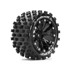 Louise RC ST-ROCK - 1-10 Stadium Truck Bandenset Gemonteerd Sport Velgen 2.8 Zwart 1/2-Offset Zeskant 12mm