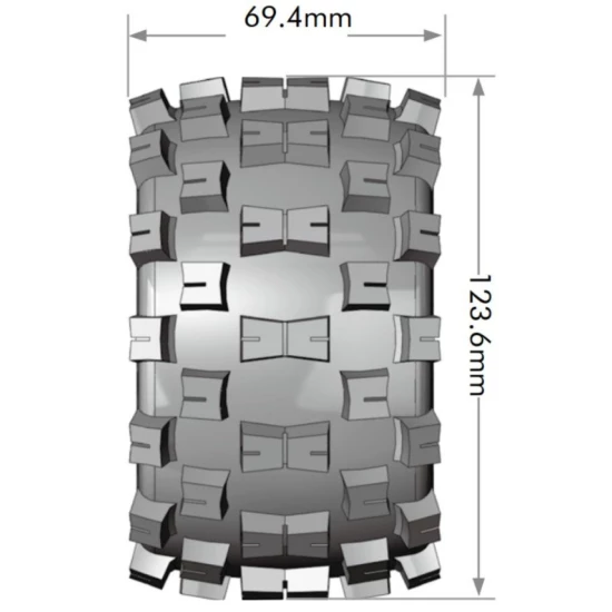 Louise Banden en Wielen MT-MCROSS 1/10 Soft (Verwisselbare 12, 14 en 17mm Wiel Meenemers) (2 stuks)