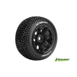 Louise RC ST-VIPER 1-8 Stadium Truck Banden Set Sport geschroefd op 3.8" Beadlock velgen zwart