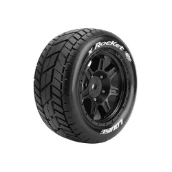 Louise RC MFT X-ROCKET X-Maxx Serie Bandenset Gemonteerd Sport Velgen Zwart Zeskant 24mm 