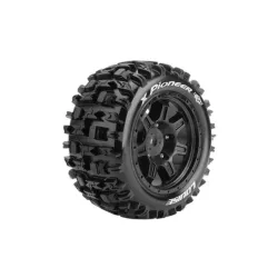 Louise RC MFT X-PIONEER X-Maxx Serie Bandenset Gemonteerd Sport Velgen Zwart Zeskant 24mm 