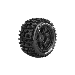 Louise RC MFT X-PIONEER KRATON 8S Serie Tire Set Mounted Sport Black Wheels Hex 24mm 2 stuks