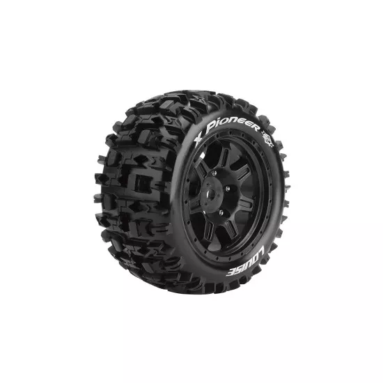 Louise RC MFT X-PIONEER KRATON 8S Serie Tire Set Mounted Sport Black Wheels Hex 24mm 2 stuks