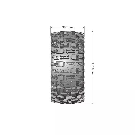 Louise RC MFT X-PIONEER KRATON 8S Serie Tire Set Mounted Sport Black Wheels Hex 24mm 2 stuks