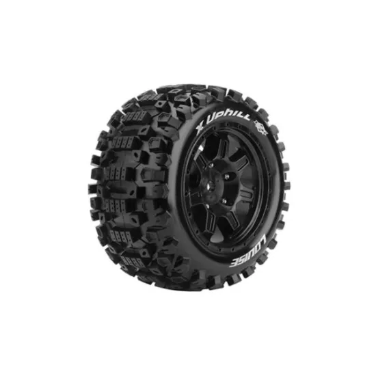 Louise RC MFT X-UPHILL X-Maxx Serie Bandenset Gemonteerd Sport Velgen Zwart Zeskant 24mm 