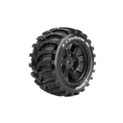 Louise RC  MFT  X-CYCLONE X-Maxx Serie Bandenset  Gemonteerd Sport Velgen Zwart Zeskant 24mm 