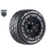 Louise RC MFT ST-ROCKET 1-10 Stadium Truck Tire Set Mounted Sport Black Wheels Removable HEX 12 Narrow, 12 Wide, 14, 17mm 2pcs