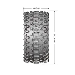 MFT ST-UPHILL 1-10 Monster Truck Bandenset Gemonteerd Sport - 2.8 Bead-Lock Velgen Zwart chrome  1/2-Offset Zeskant 12mm 