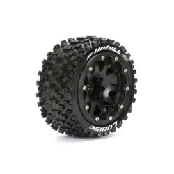 MFT ST-UPHILL 1-10 Monster Truck Bandenset Gemonteerd Sport - 2.8 Bead-Lock Velgen Zwart  1/2-Offset Zeskant 12mm 