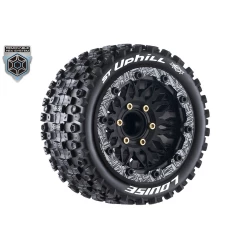 Louise RC MFT ST-UPHILL 1-10 Stadium Truck Banden Set Gemonteerd Sport Zwarte Velgen Verwisselbare HEX 12 Smal, 12 Breed, 14, 17mm