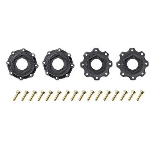 Louise RC MFT MT-CYCLONE 1:8 Monster Truck Banden Set Zwart Gemonteerd – Verwisselbare 0 en 1/2 Offset 17mm Zeskant 2 stuks