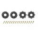 Louise RC MFT MT-CYCLONE 1:8 Monster Truck Banden Set Zwart Gemonteerd – Verwisselbare 0 en 1/2 Offset 17mm Zeskant 2 stuks