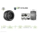 Louise RC MFT MT-CYCLONE 1:8 Monster Truck Banden Set Zwart Gemonteerd – Verwisselbare 0 en 1/2 Offset 17mm Zeskant 2 stuks