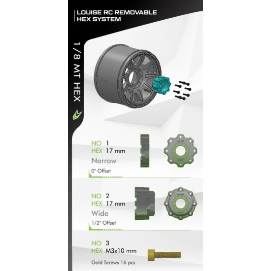 Banden en Wielen ST-MCROSS 96,5 mm Sport MFT (Afneembare 17mm Zeskant 0 mm en 12,7 mm Offset) (2 stuks)