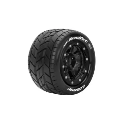 Louise RC MFT MT-ROCKET Maxx Bandenset Gemonteerd Sport 3.8 Bead-Lock Velgen Zwart-1/2-Offset  Zeskant 17mm 