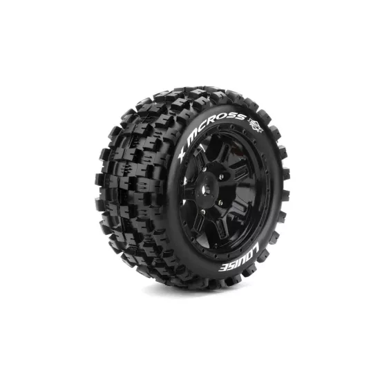 Louise RC MFT X-MCROSS X-Maxx Serie Mounted Sport Black wheels Hex 24mm 2stuks