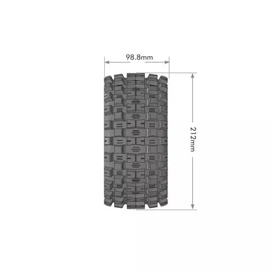 Louise RC MFT X-MCROSS X-Maxx Serie Mounted Sport Black wheels Hex 24mm 2stuks