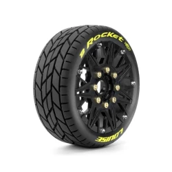 Banden en Wielen B-ROCKET 1/8 Buggy Soft MFT (Verwijderbare 17mm Hex 0 en 1/2 Offset) (2 stuks)