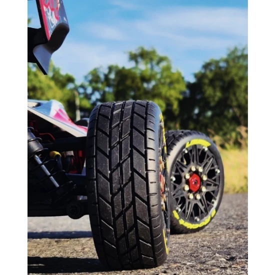 Banden en Wielen B-ROCKET 1/8 Buggy Soft MFT (Verwijderbare 17mm Hex 0 en 1/2 Offset) (2 stuks)