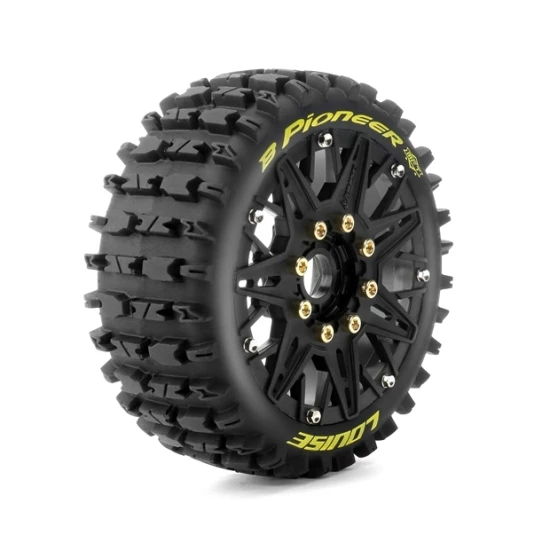Banden en Wielen B-PIONEER 1/8 Buggy Soft MFT (Verwijderbare 17mm Hex 0 en 1/2 Offset) (2 stuks)