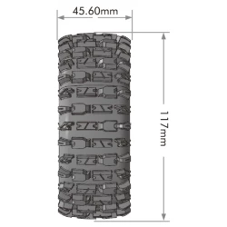 Banden en Wielen B-PIONEER 1/8 Buggy Soft MFT (Verwijderbare 17mm Hex 0 en 1/2 Offset) (2 stuks)