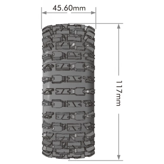 Banden en Wielen B-PIONEER 1/8 Buggy Soft MFT (Verwijderbare 17mm Hex 0 en 1/2 Offset) (2 stuks)