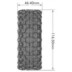 Banden en Wielen B-UPHILL 1/8 Buggy Soft MFT (Verwijderbare 17mm Hex 0 en 1/2 Offset) (2 stuks)