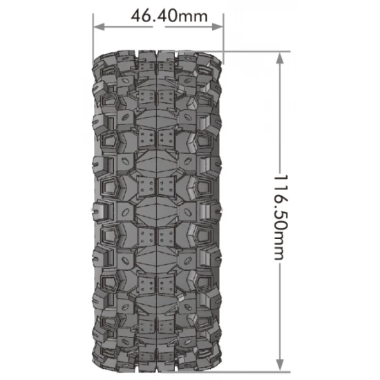Banden en Wielen B-UPHILL 1/8 Buggy Soft MFT (Verwijderbare 17mm Hex 0 en 1/2 Offset) (2 stuks)