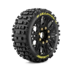 Banden en Wielen B-ULLDOZE 1/8 Buggy Soft MFT (Verwijderbare 17mm Hex 0 en 1/2 Offset) (2 stuks)