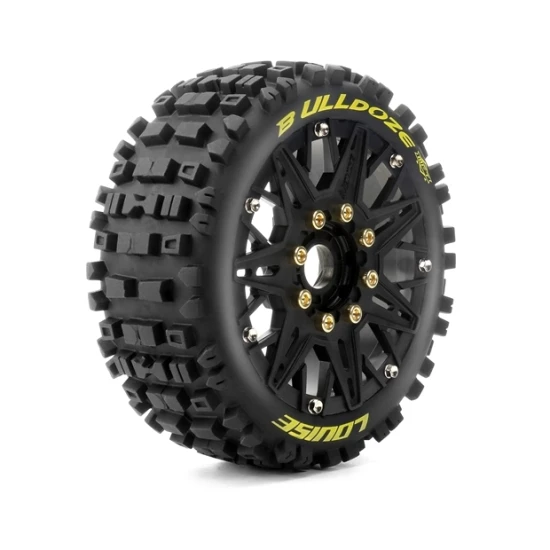 Banden en Wielen B-ULLDOZE 1/8 Buggy Soft MFT (Verwijderbare 17mm Hex 0 en 1/2 Offset) (2 stuks)