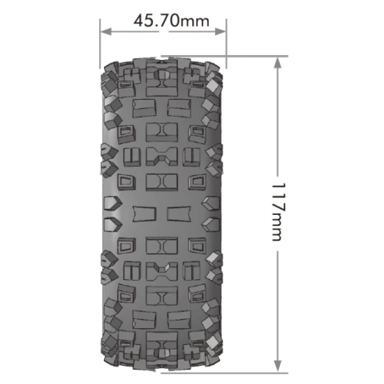 Banden en Wielen B-ULLDOZE 1/8 Buggy Soft MFT (Verwijderbare 17mm Hex 0 en 1/2 Offset) (2 stuks)