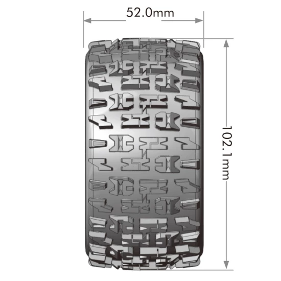 Banden en wielen ST-PIONEER Mini Maxx/ XRT (0 en 1/2 Offset Hex) (2)