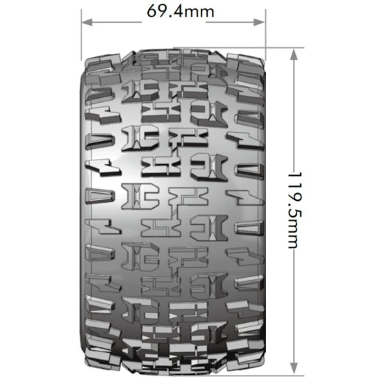 Banden en Wielen MT-PIONEER 1/10 Soft (Verwijderbare 12, 14 en 17mm Hex) (2 stuks)