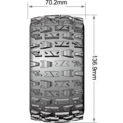 Banden en Wielen MT-PIONEER 1/10 MAXX Soft MFT (Verwijderbare 12, 14 en 17mm Hex) (2)