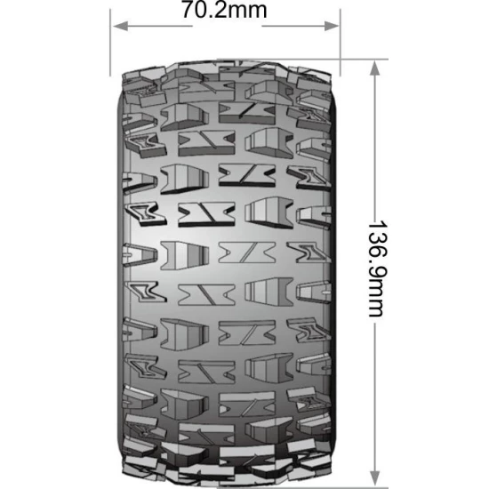 Banden en Wielen MT-PIONEER 1/10 MAXX Soft MFT (Verwijderbare 12, 14 en 17mm Hex) (2)